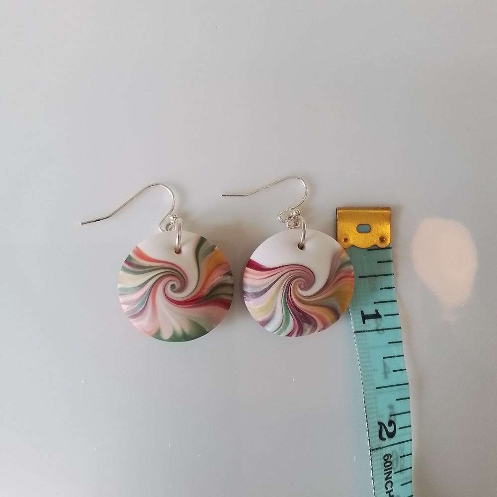 Polymer multicolor earrings - Picture 6 of 8
